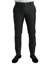 Dolce & Gabbana Elegant Dark Grey Skinny Dress Pants