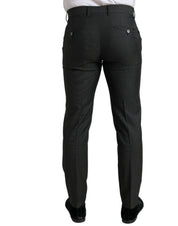 Dolce & Gabbana Elegant Dark Grey Skinny Dress Pants