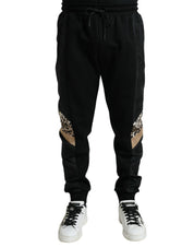 Dolce & Gabbana Elegant Black Leopard Jogger Pants