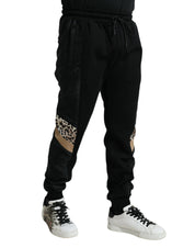 Dolce & Gabbana Elegant Black Leopard Jogger Pants