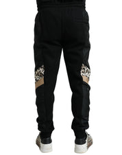 Dolce & Gabbana Elegant Black Leopard Jogger Pants