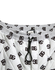 Dolce & Gabbana Chic White Jogger Pants with Iconic DG Print