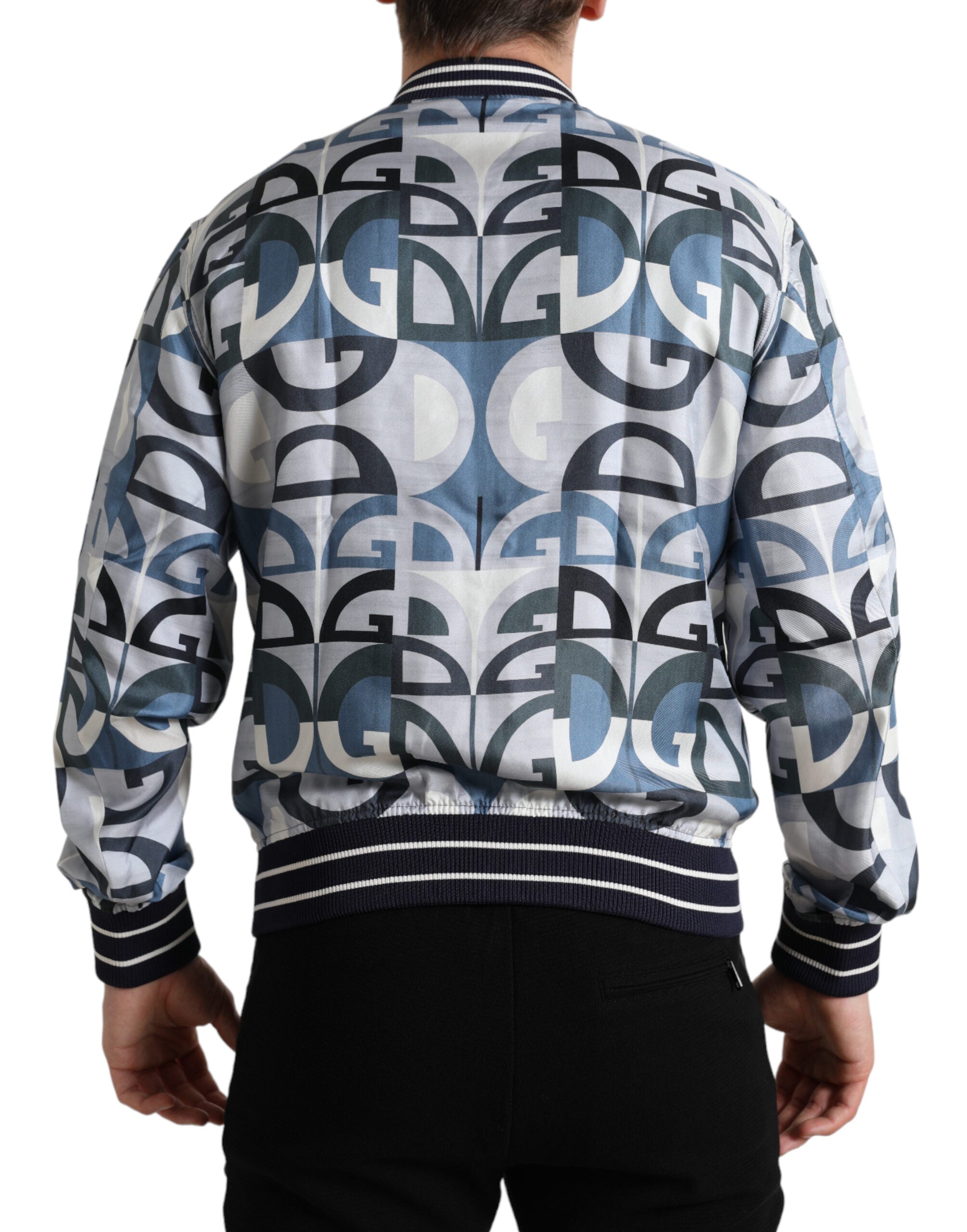 Dolce & Gabbana Multicolor Silk Bomber Jacket - Classic Elegance