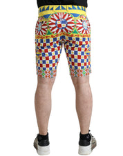 Dolce & Gabbana Multicolor Carretto Print Men Bermuda Shorts