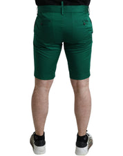 Dolce & Gabbana Deep Green Cotton Stretch Men Bermuda Shorts