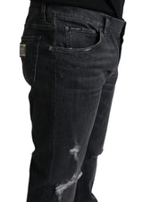 Dolce & Gabbana Elegant Slim Fit Tattered Denim Jeans