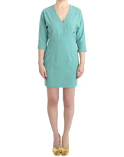 Costume National Green 3/4 sleeved sheath dress