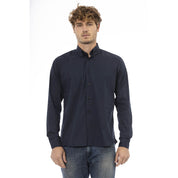 Baldinini Trend Blue Cotton Men Shirt