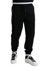 Dolce & Gabbana Elegant Black and White Cotton Joggers