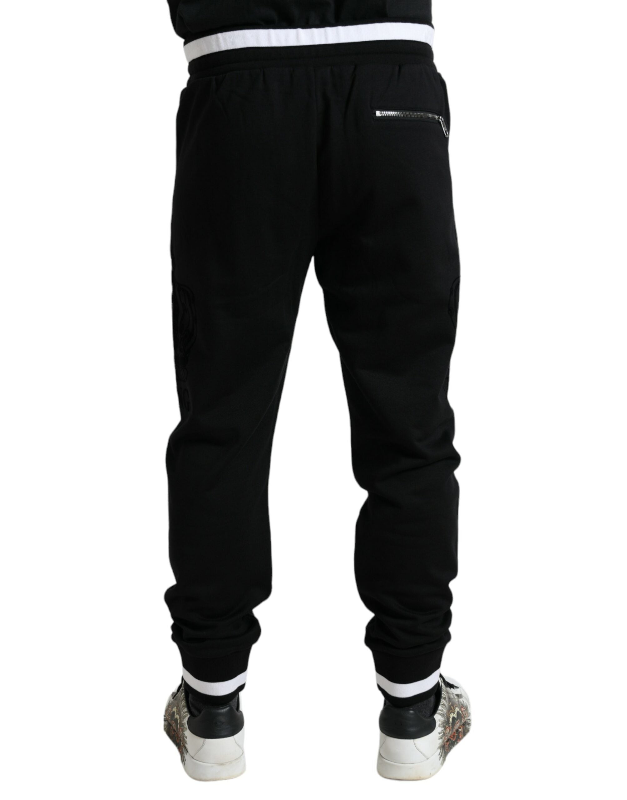 Dolce & Gabbana Elegant Black and White Cotton Joggers