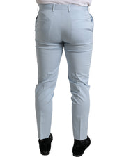Dolce & Gabbana Sky Blue Cotton Stretch Skinny Pants