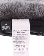 Dolce & Gabbana Gray Mink Fur Lambskin Suede Leather Gloves