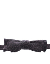 Dolce & Gabbana Elegant Black Paisley Silk-Wool Blend Bow Tie