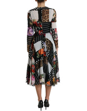 Dolce & Gabbana Multicolor Patchwork Floral Leopard Dress