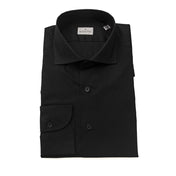 Bagutta Black Cotton Men's Slim Shirt