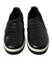 Dolce & Gabbana Elegant Crocodile Leather Low-Top Sneakers