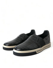 Dolce & Gabbana Elegant Crocodile Leather Low-Top Sneakers