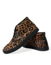 Dolce & Gabbana Elegant Leopard Print Mid-Top Sneakers