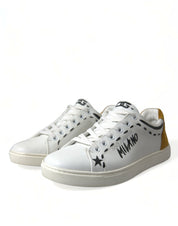 Dolce & Gabbana Sleek White Low Top Leather Sneakers