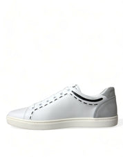 Dolce & Gabbana Elegant White Calfskin Leather Sneakers