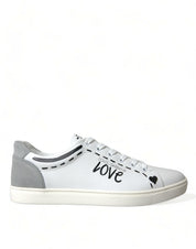 Dolce & Gabbana Elegant White Calfskin Leather Sneakers