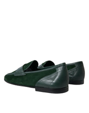 Dolce & Gabbana Emerald Velvet Leather Loafers for Men