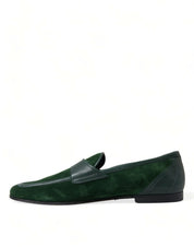 Dolce & Gabbana Emerald Velvet Leather Loafers for Men