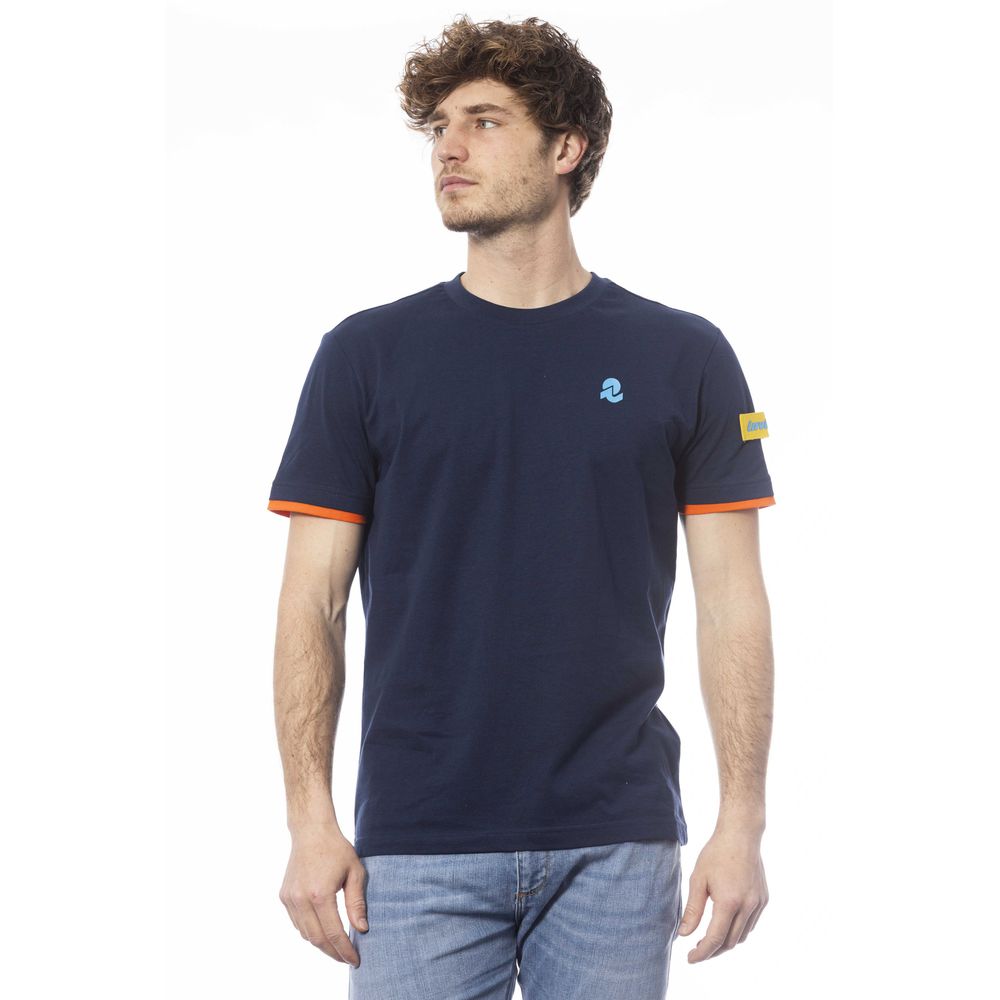 Blue Cotton Men T-Shirt