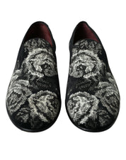 Dolce & Gabbana Elegant Floral Velvet Loafers