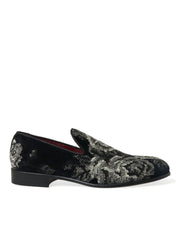 Dolce & Gabbana Elegant Floral Velvet Loafers