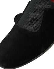 Dolce & Gabbana Elegant Black Velor Loafers for the Discerning Gentleman