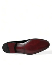 Dolce & Gabbana Elegant Black Velvet Loafers - Men's Luxury Footwear