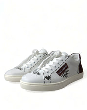 Dolce & Gabbana Exclusive White Bordeaux Low Top Sneakers