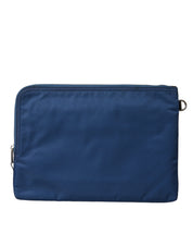 Dolce & Gabbana Elegant Blue Nylon Zipped Clutch