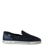 Dolce & Gabbana Elegant Blue Suede Leather Loafers