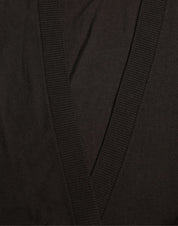 Dolce & Gabbana Black Wool V-neck Crossed Cardigan Sweater