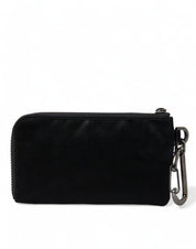 Dolce & Gabbana Black Nylon Logo Plaque Keyring Pouch Clutch Bag