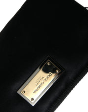 Dolce & Gabbana Black Nylon Logo Plaque Keyring Pouch Clutch Bag