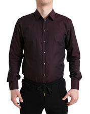 Dolce & Gabbana Elegant Maroon Martini Dress Shirt