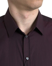 Dolce & Gabbana Elegant Maroon Martini Dress Shirt