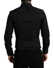 Dolce & Gabbana Elegant Black Slim Fit Italian Dress Shirt