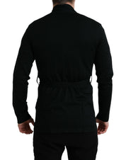 Dolce & Gabbana Elegant Black Cashmere Robe with Waist Belt