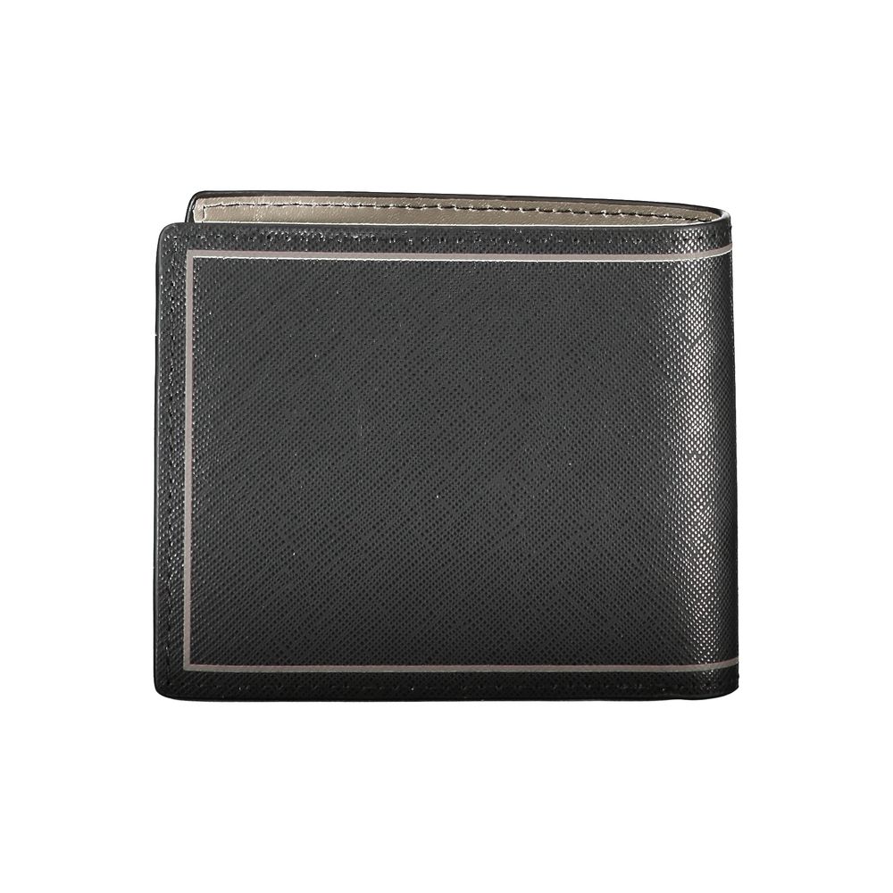 Tommy Hilfiger Elegant Black Leather Dual-Compartment Wallet