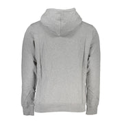 Calvin Klein Chic Gray Hooded Sweatshirt with Central Pocket