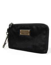 Dolce & Gabbana Sleek Designer Nylon-Leather Pouch in Black