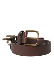 Dolce & Gabbana Elegant Brown Calf Leather Belt - Timeless Accessory