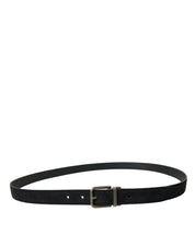 Dolce & Gabbana Elegant Black Leather Belt with Metal Buckle