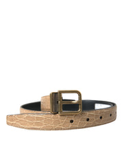 Dolce & Gabbana Elegant Beige Leather Belt