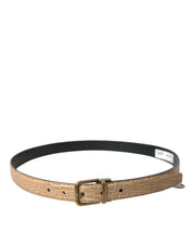 Dolce & Gabbana Elegant Beige Leather Belt