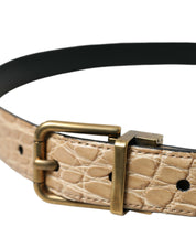 Dolce & Gabbana Elegant Beige Leather Belt